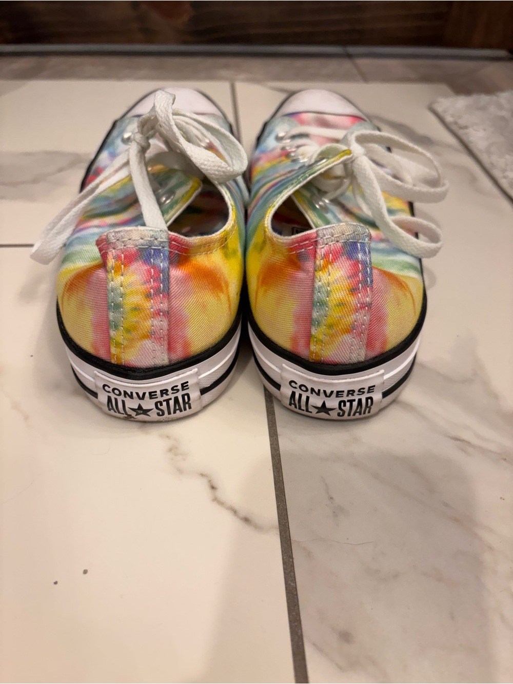 Converse Kids Tie-Dye Low Top Sneakers - Yellow, Blue, Pink - Picture 3 of 3